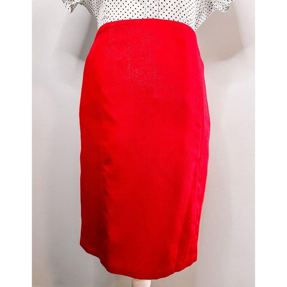 Vintage Red Pencil Skirt Simon Ellis 60s 70s - Picture 2 of 9